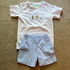 Smocked birthday set